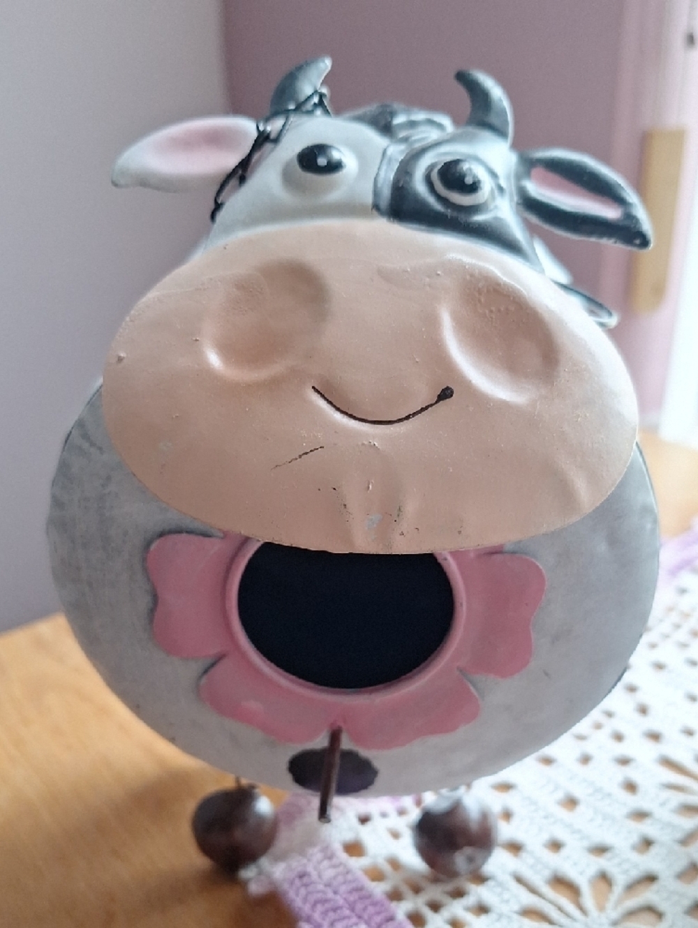 Cute Cow Metal Birdhouse-